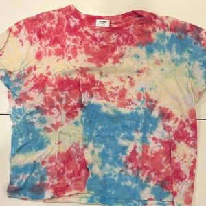 RE/DONE - Tye Dye Red Blue & Yellow Tee Size Large